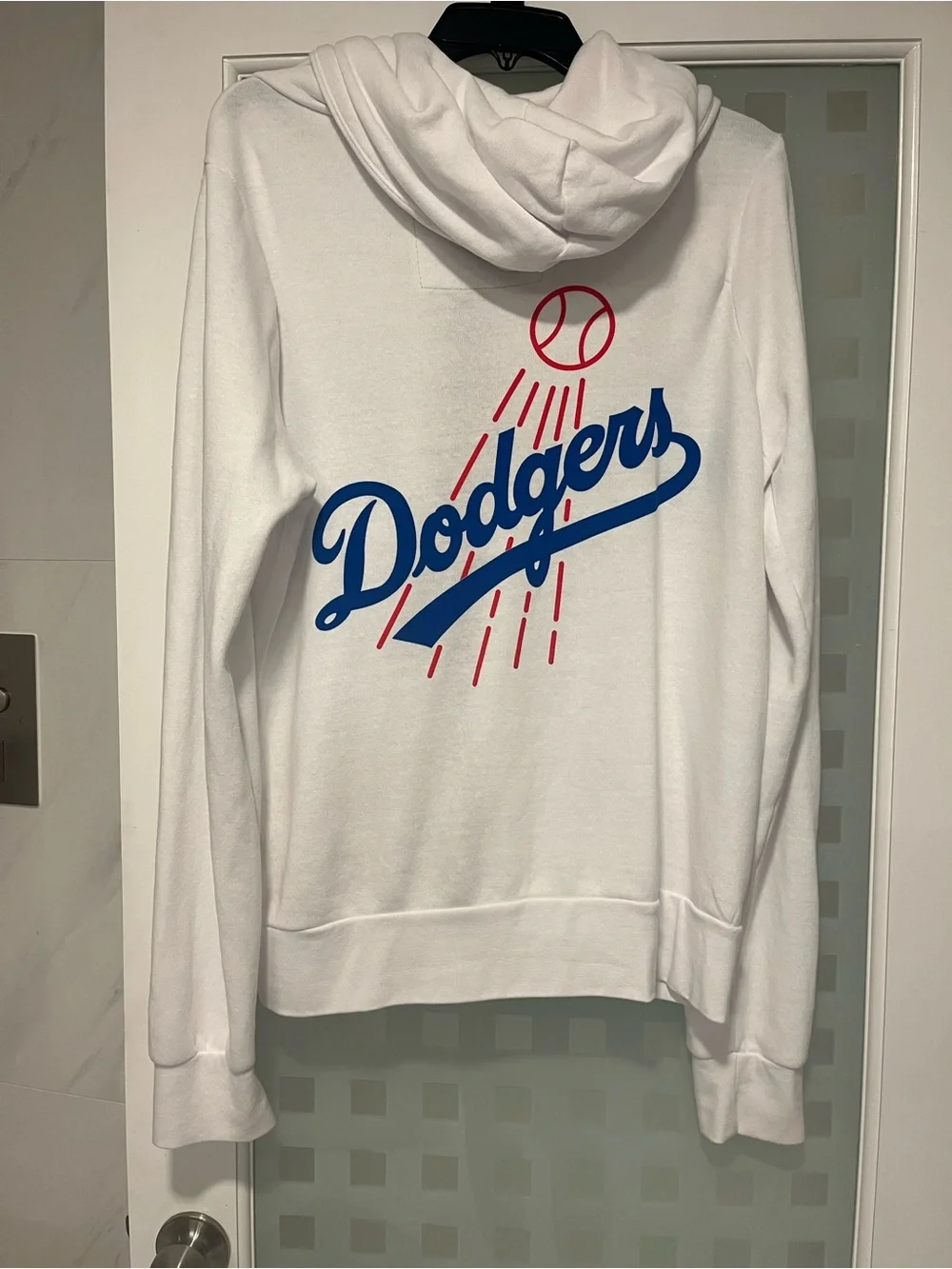 Aviator Nation White Zip Hoodie with Blue LA Stripes - Picture 4 of 6